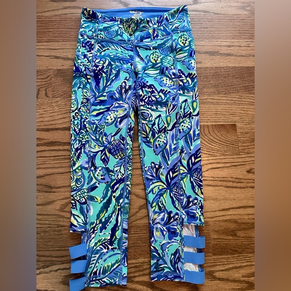 Lilly Pulitzer Luxletic Leggings XS Sea Turtle Blue Multi